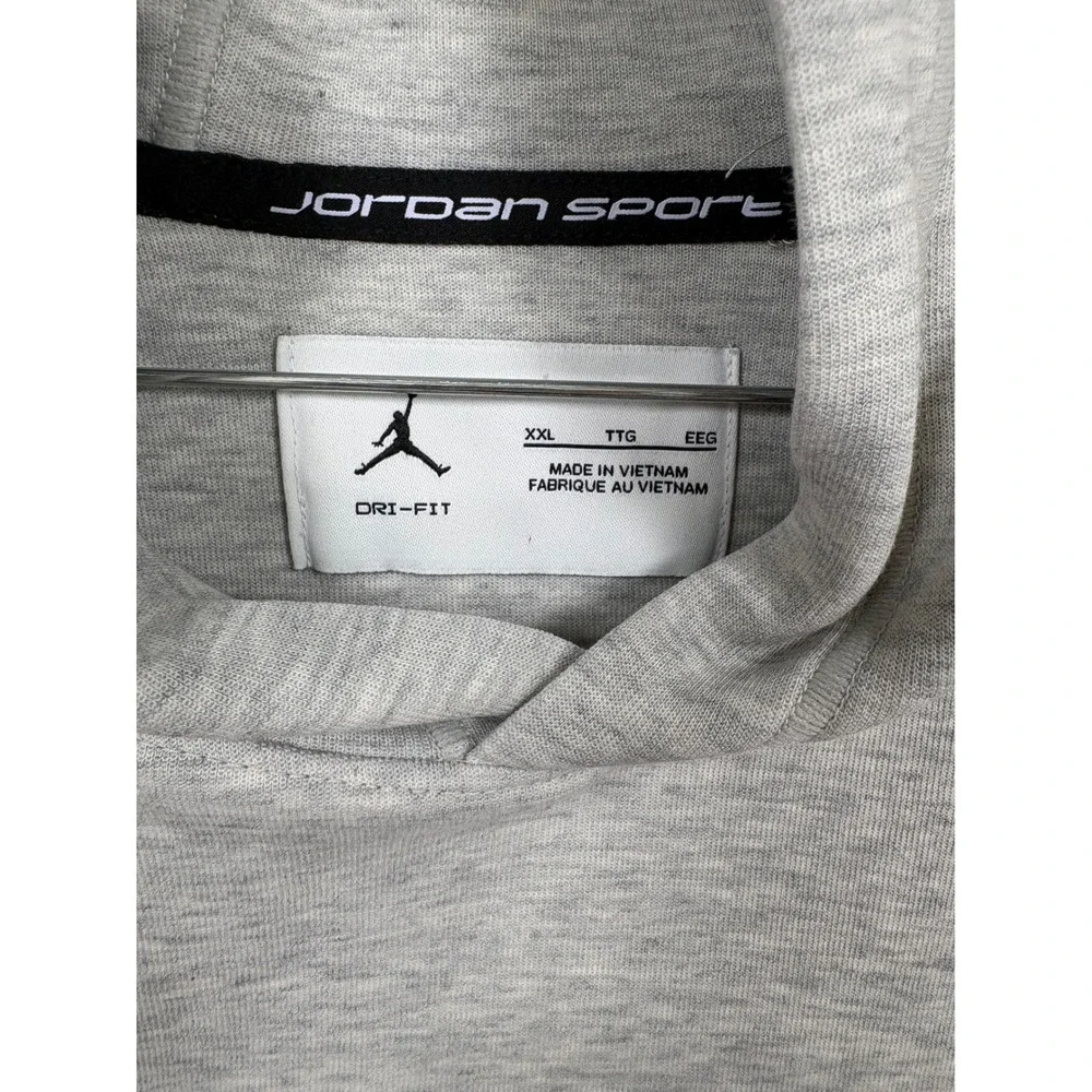 Jordan Sport Dri-FIT Hoodie Mens XXL Grey Heather Jumpman Pullover Sweatshirt